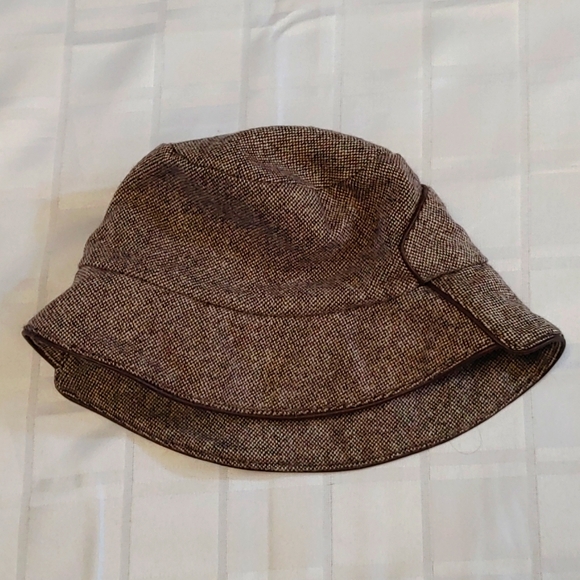 Wool with Leather Trim Bucket Hat - Picture 1 of 12